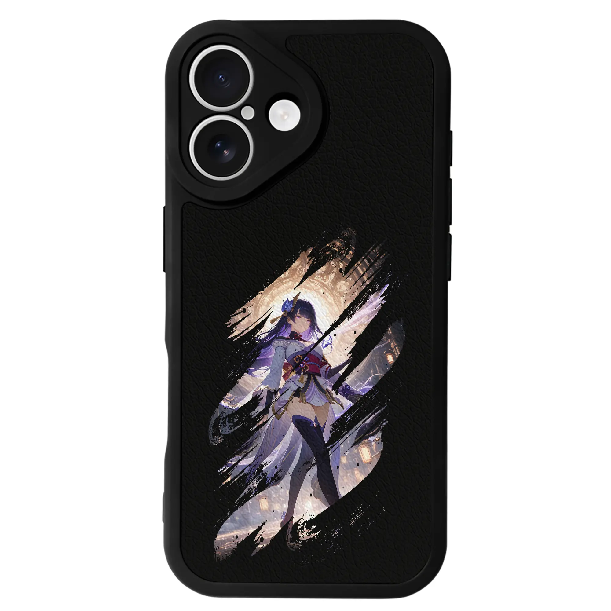 原 神 グッズ 雷電将軍 - IPhone 16シリーズ対応 ・ シリコンスマホケース ・ レザー調 ・ 高精度フィット ・ 耐衝撃 ・ ワイヤレス充電対応 ・ 精密カット